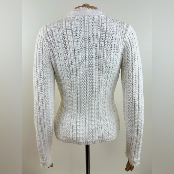 Express Women's Heavy Knit Button Sweater with Pockets, White, Size XS - Picture 5 of 14